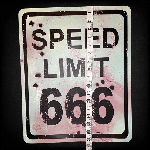Speed Limit 666 Wall Sign - Picture 3 of 6